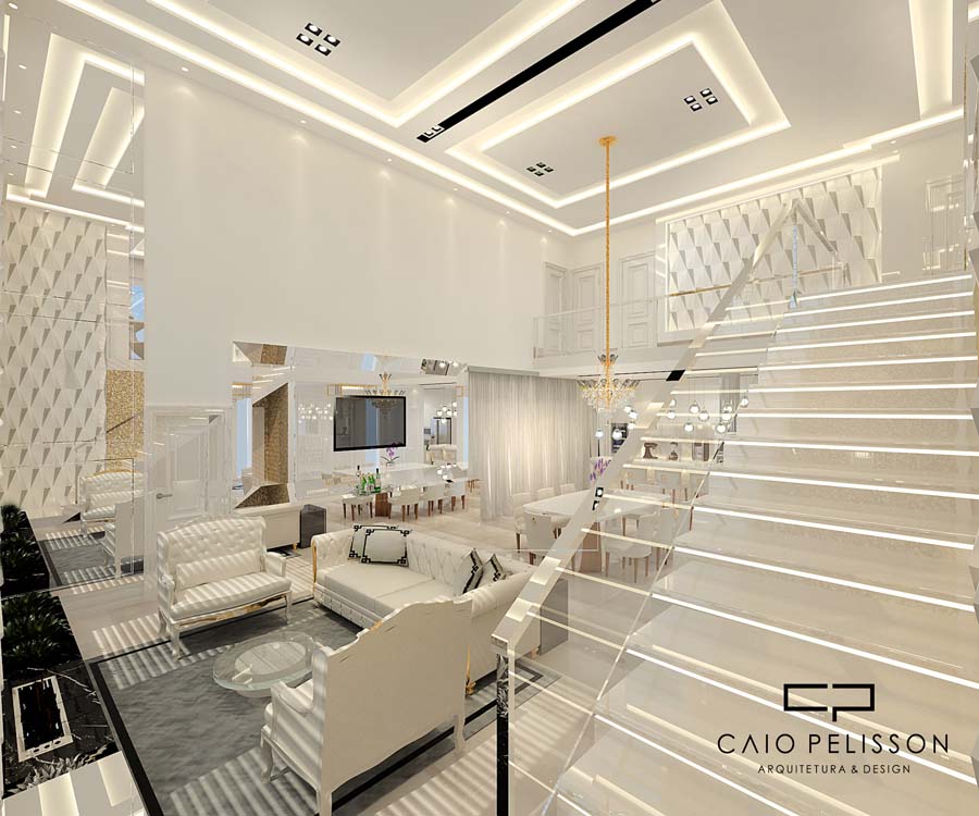 projeto decoracao design interior ambientes classicos integrados sobrado neoclassico cotia