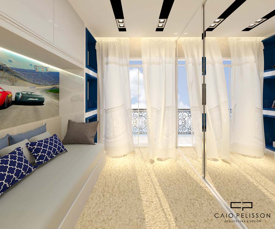 Design de interiores em ambientes integrados no condomínio Ville de France em Limeira